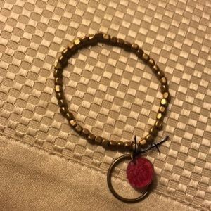Color by Amber Pink Raffia weave stretch bracelet